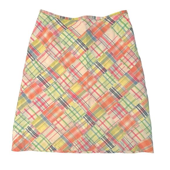 Brooks Brothers 346 Plaid Patchwork Skirt Size Large - Picture 1 of 3